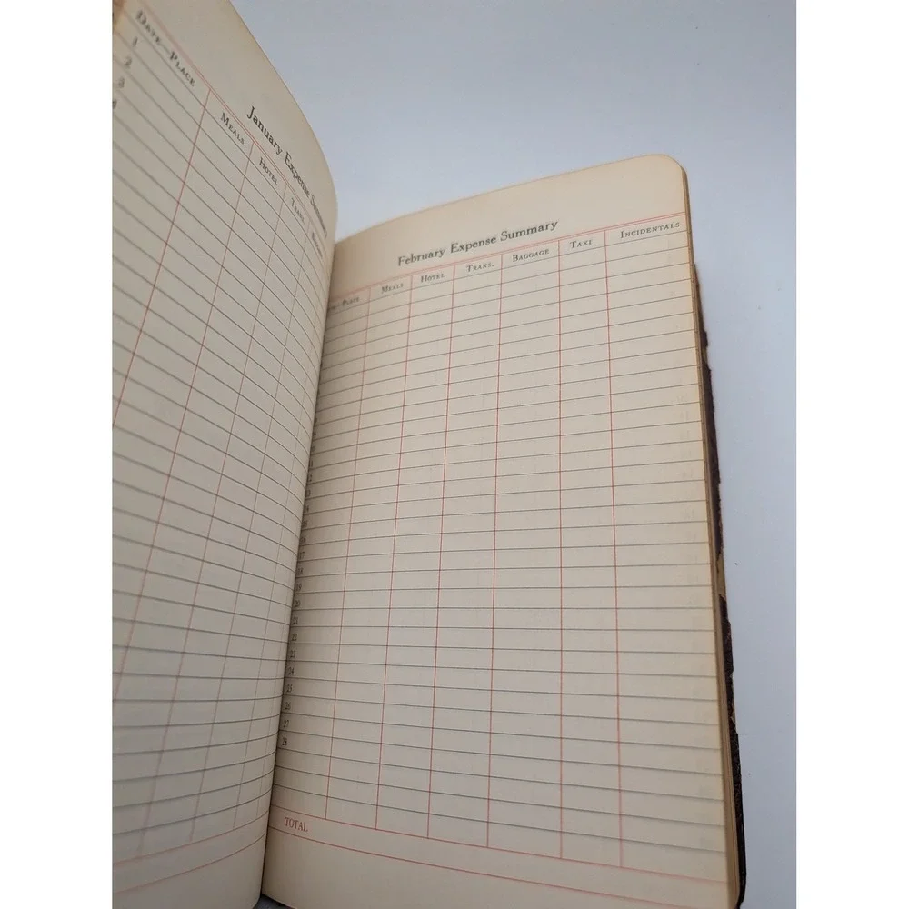 Vintage 1949 Executive Record and Travel Guide Statue of Liberty Brown Bigelow
